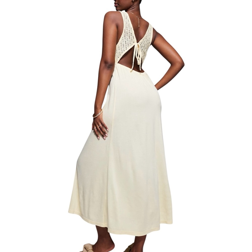 ASOS 100% Cotton Bodice VNeck Maxi Dress | ASOS Yellow Maxi Dress